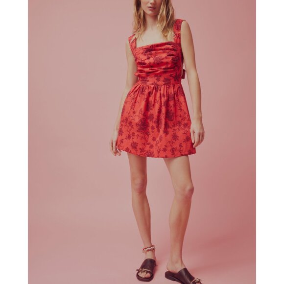 FREE PEOPLE Meet Me In Maui Printed Mini Dress / Heat Wave Combo - Picture 8 of 10